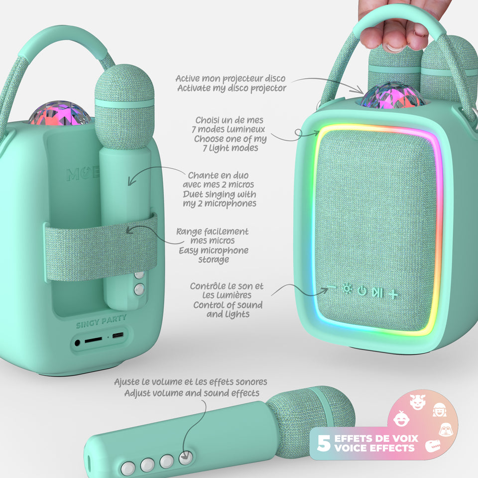 Luminous Speaker &amp; Karaoke - SINGY PARTY BLUE 